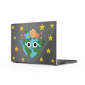 Clear MacBook Case — Cute Earth Floral Design with Stars