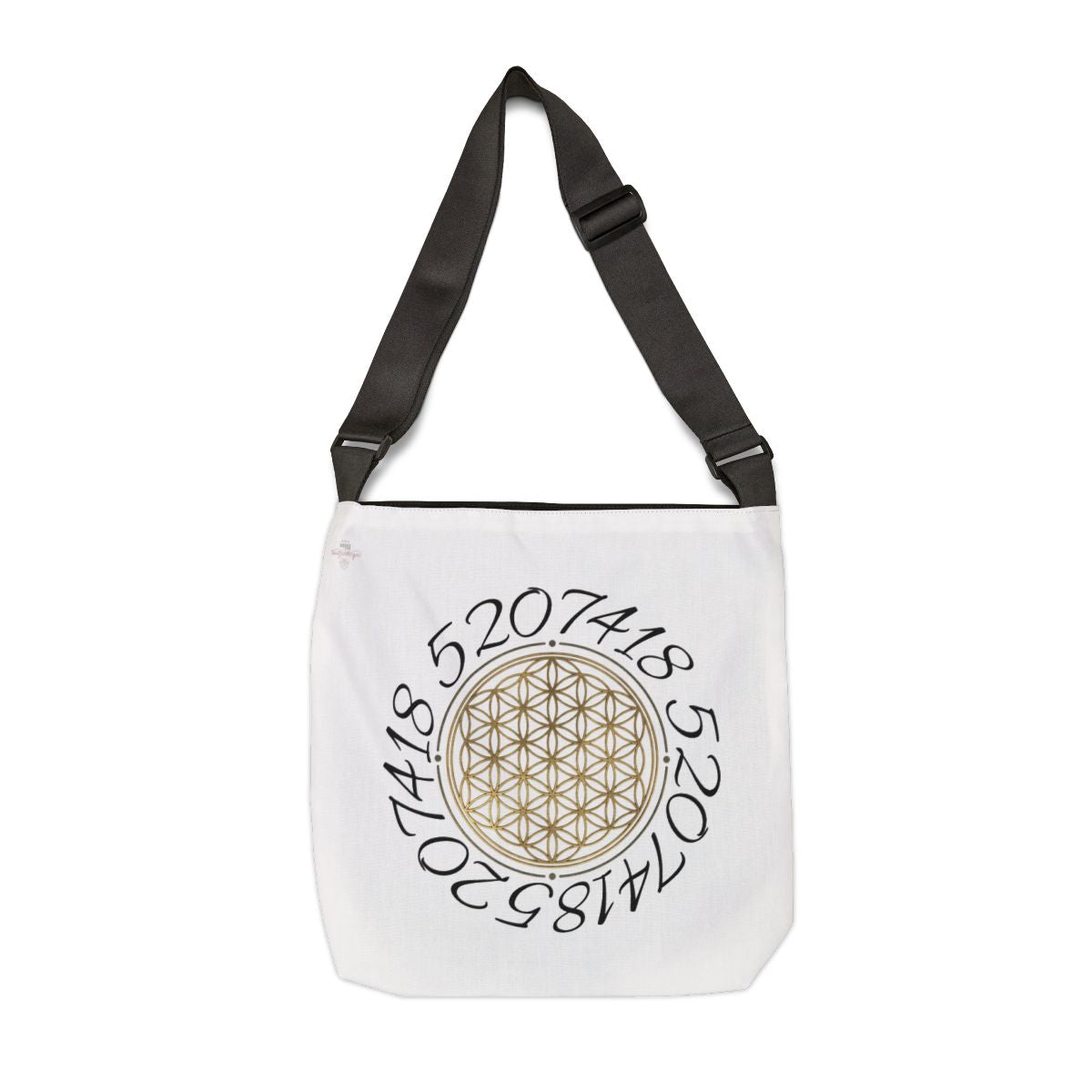 Flower of Life Tote Bag — Sacred Geometry Design with Numerical Mandala