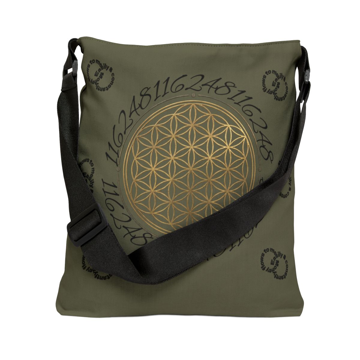 Flower of Life Tote Bag — Sacred Geometry Adjustable Shoulder Tote